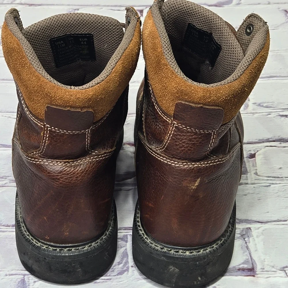Wolverine DuraShocks Mens 11M Brown Leather Work Boots Oil Slip Resistant W04326